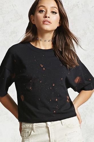 Forever21 French Terry Bleach Dye Top