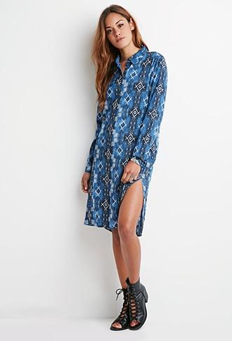 Forever21 Diamond Print Shirt Dress