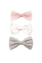 Forever21 Pink & Grey Bow Hair Clip Set