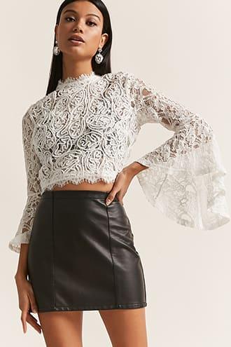 Forever21 Sheer Lace Crochet Top