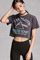 Forever21 Women's  Vintage Pink Floyd Cropped Tee