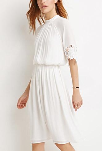 Love21 Crochet Trim High-neck Dress