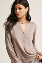 Forever21 Surplice Sweater-knit Top
