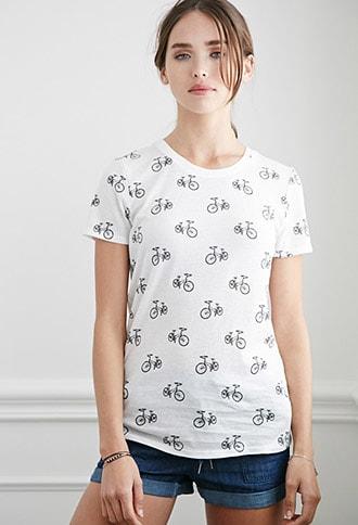 Forever21 Bike Print Tee