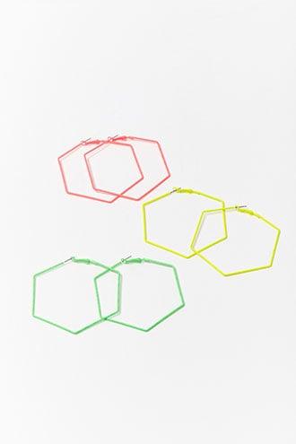 Forever21 Geo Hoop Earrings Set
