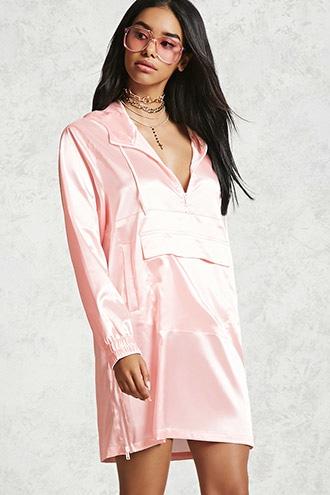 Forever21 Satin Longline Anorak Jacket