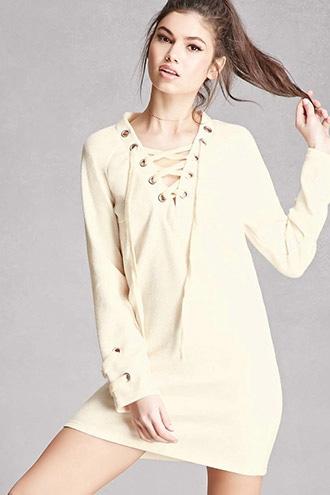 Forever21 Lace-up Sweater Knit Dress