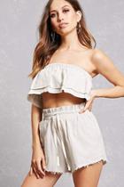 Forever21 Striped Flounce Top & Shorts Set