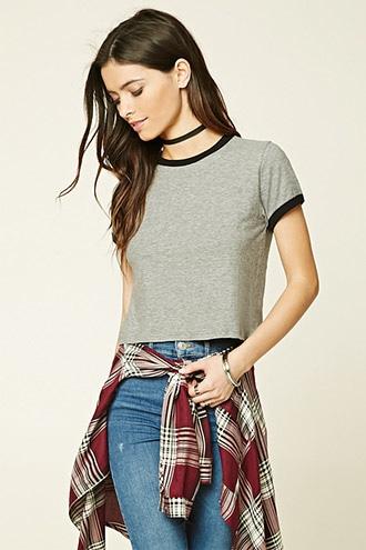 Forever21 Women's  Classic Ringer Tee