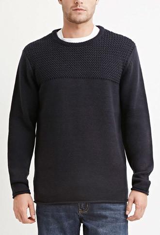 21 Men Men's  Mixed Knit Sweater