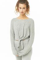 Forever21 Tie-front Ribbed Top