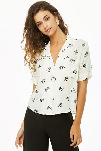 Forever21 Telephone Print Shirt