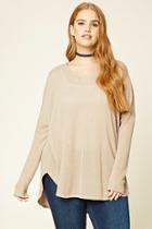 Forever21 Plus Women's  Tan Plus Size High-low Top