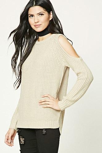 Forever21 Open-shoulder Sweater Top