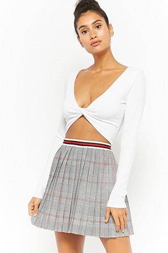 Forever21 Pleated Glen Plaid Mini Skirt