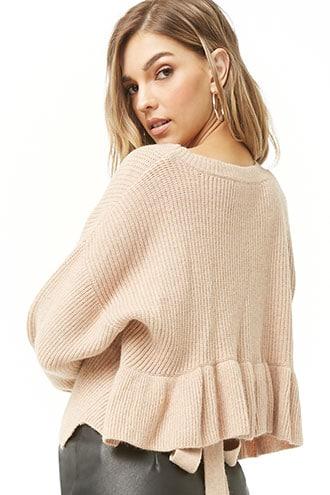 Forever21 Ruffled Self-tie Back Sweater