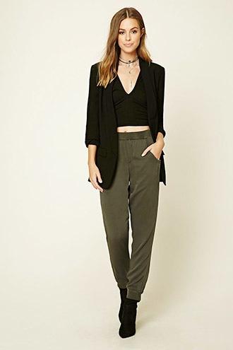 Love21 Women's  Contemporary Ruched Blazer
