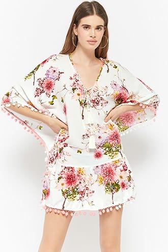 Forever21 Z&l Europe Floral Kaftan Dress