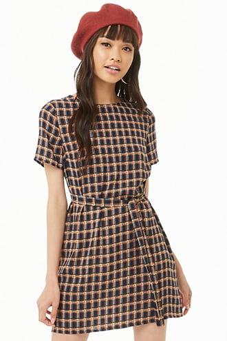 Forever21 Belted Plaid Dress