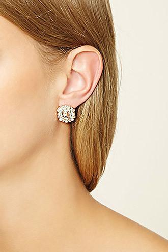 Forever21 Ornate Faux Gem Stud Earrings