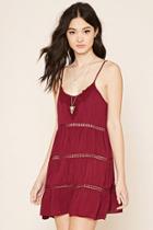 Forever21 Women's  Crochet Gauze Cami Dress