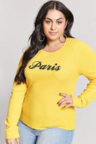 Forever21 Plus Size Waffle Knit Paris Graphic Tee