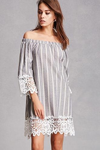 Forever21 Crochet Trim Dress