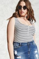 Forever21 Plus Size Striped Henley Top