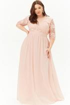 Forever21 Plus Size Embroidered Chiffon Gown