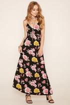 Forever21 Women's  Floral Print Tiered Maxi Dress