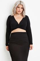 Forever21 Plus Women's  Plus Size Twisted Front Crop Top