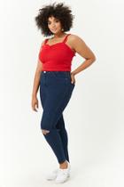 Forever21 Plus Size Sculpted Ripped Knee Jeans