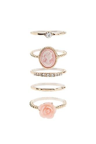 Forever21 Rose & Portrait Ring Set