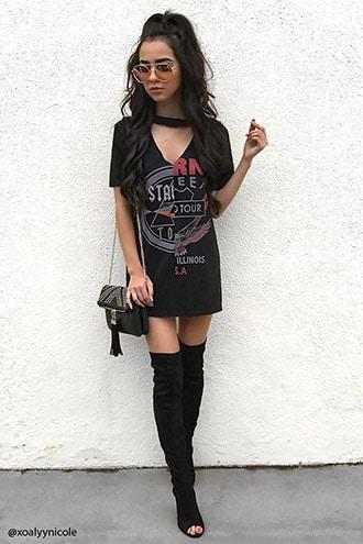 Forever21 Cutout Split Graphic Tee