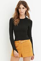 Love21 Women's  Contemporary Ribbed Crop Top