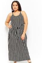 Forever21 Plus Size Striped Tie-front Maxi Dress