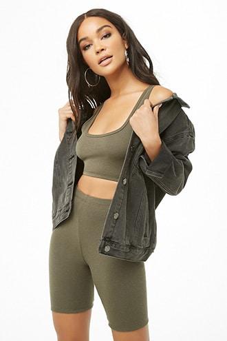 Forever21 Crop Top & Bermuda Shorts Set