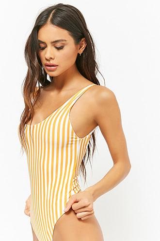 Forever21 Kulani Kinis Striped One-piece Swimsuit