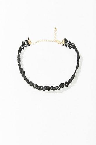 Forever21 Floral Embroidered-lace Choker