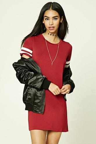 Forever21 Varsity-stripe T-shirt Dress