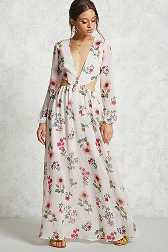 Forever21 Floral Cutout Maxi Dress