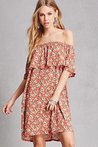 Forever21 Floral Flounce Mini Dress