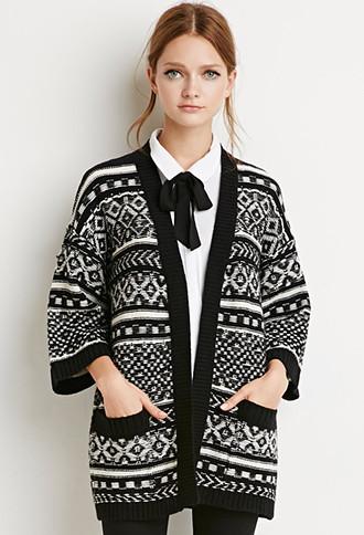 Forever21 Geo Stripe Cardigan