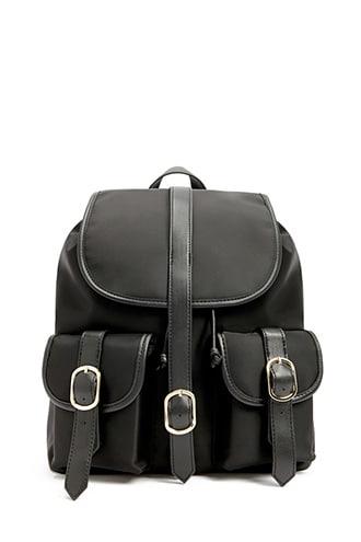 Forever21 Buckle-strap Drawstring Backpack