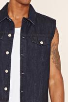 21 Men Men's  Button-front Denim Vest