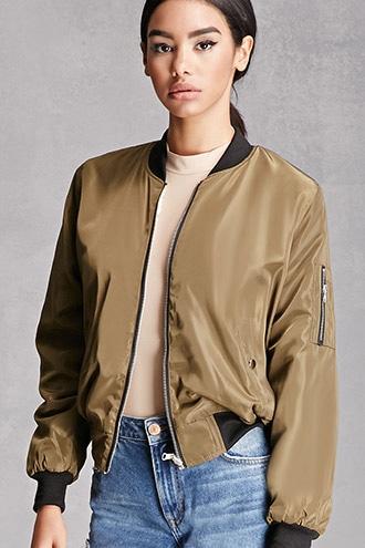 Forever21 Women's  Shearling-lined Bomber Jacket