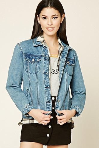 Forever21 New York Graphic Denim Jacket