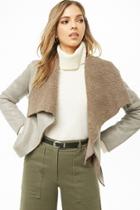Forever21 Faux Shearling-lined Metallic Jacket