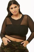 Forever21 Plus Size Sheer Mesh Cutout Crop Top