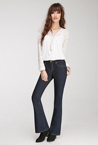 Forever21 Classic Flared Jeans Indigo 24